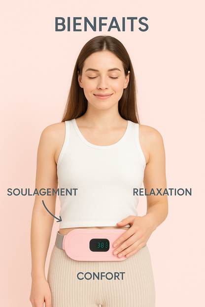 Bloom & Flow- Coussin chauffant électrique pour femmes, vibrateur, dispositif de soulagement des douleurs menstruelles