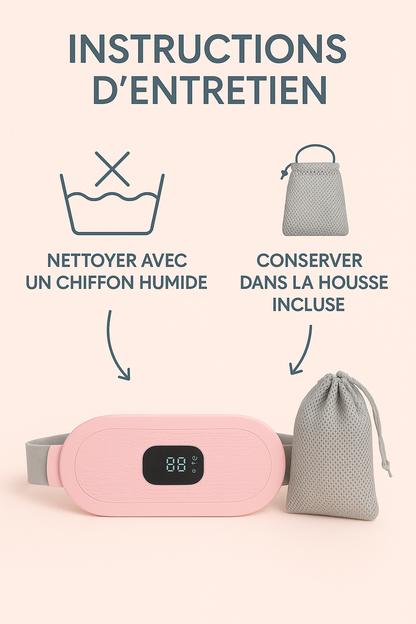 Bloom & Flow- Coussin chauffant électrique pour femmes, vibrateur, dispositif de soulagement des douleurs menstruelles
